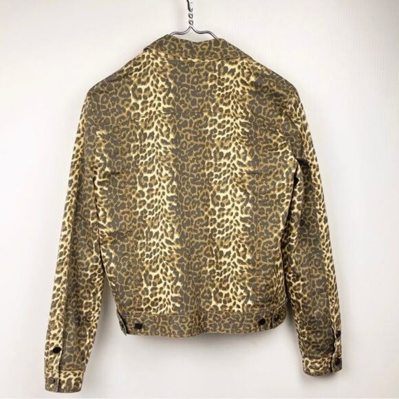 ATM Anthony Thomas Melillo Leopard PrintDenim Button Down Jacket Medium - Picture 3 of 9